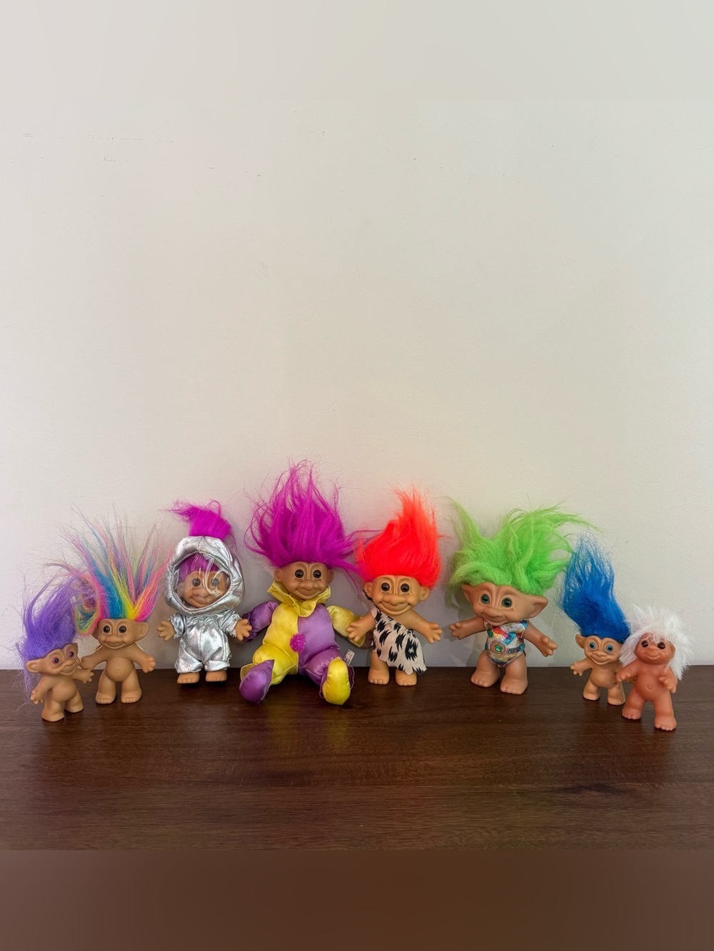 Vintage RUSS Troll Dolls 8 Count Mixed Lot Treasure Troll Assorted Hair Colors